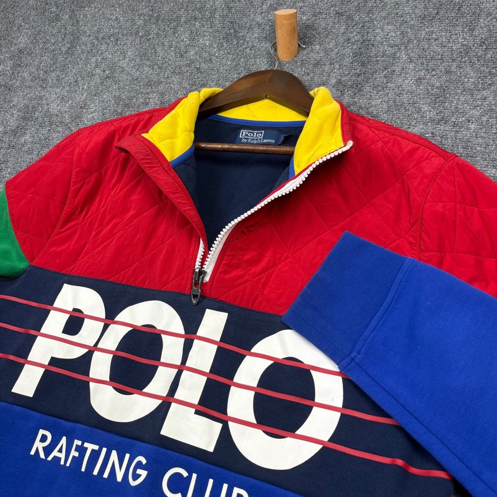 Polo Ralph Lauren Hi Tech Rafting Club Pullover Mens L Multi Colorblock 1/4 Zip